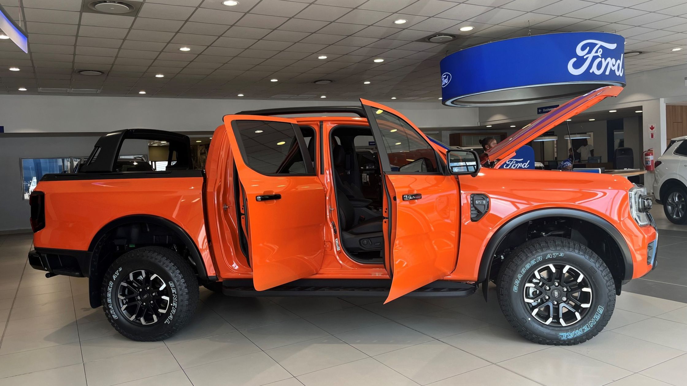 Orange 2026 Ford Ranger Open Doors